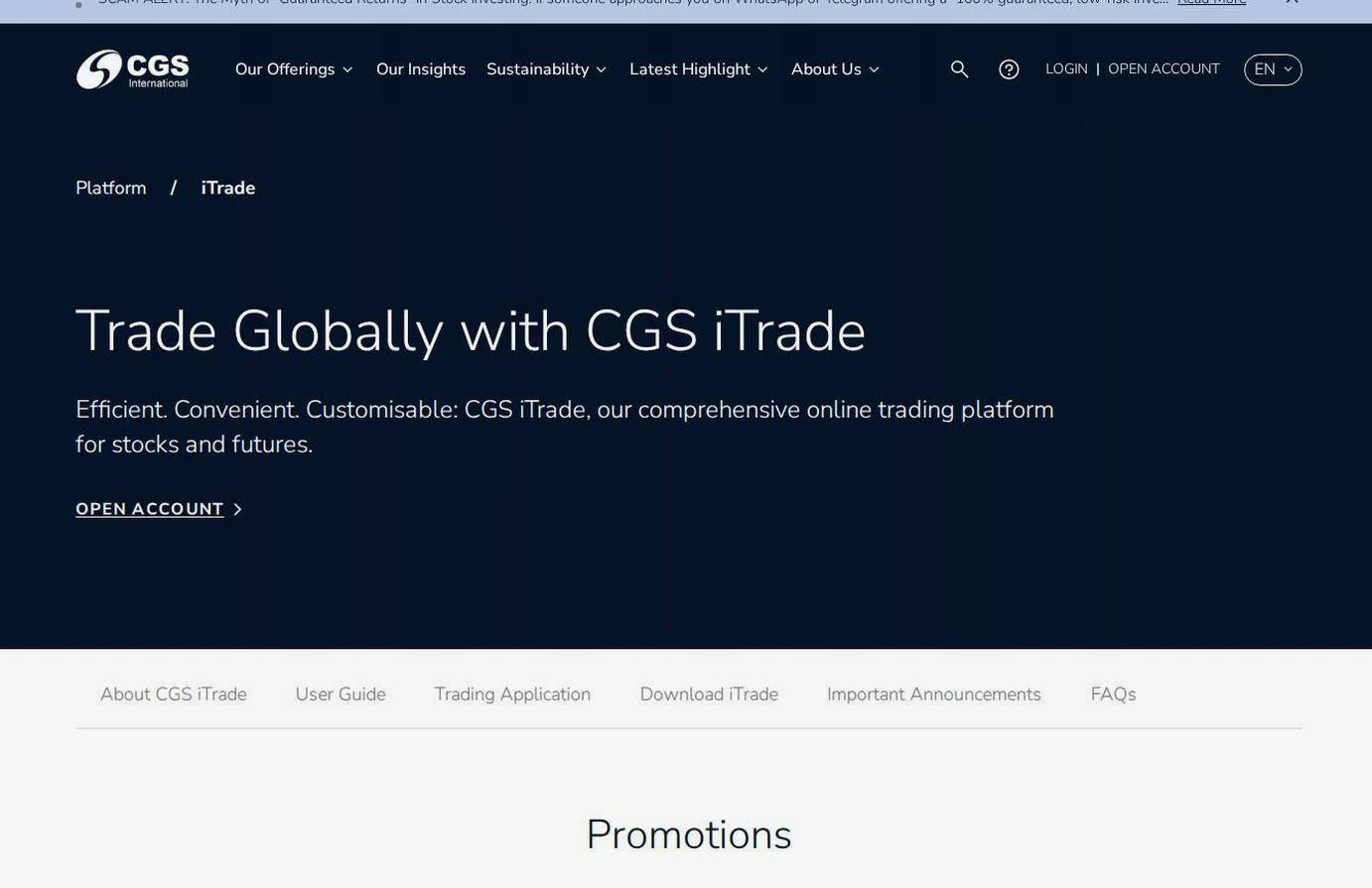 The platform page on the CGS International Malaysia (formerly CGS-CIMB) website
