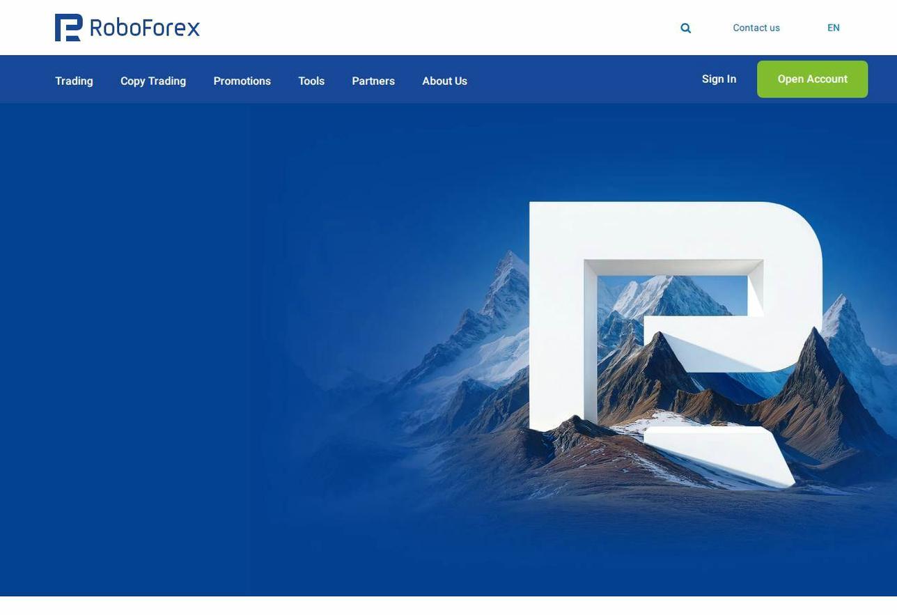 Screenshot of the RoboForex website