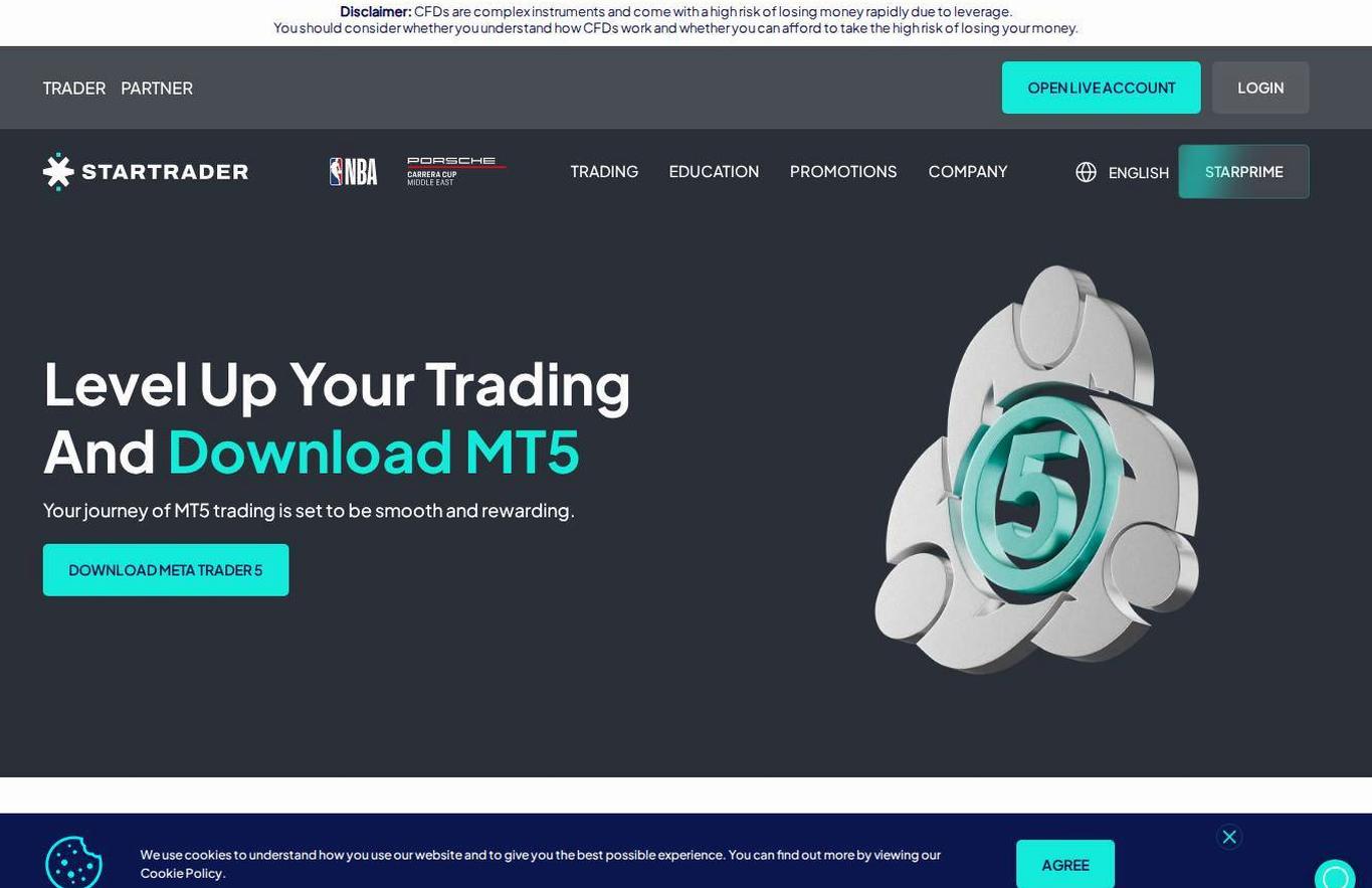 The platform page on the STARTRADER website
